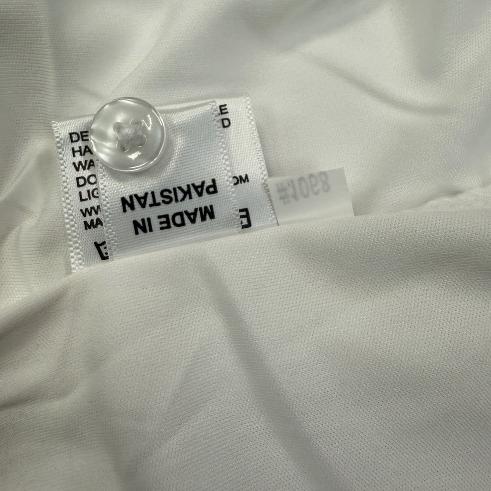 Collars & Co Men Size Large Polo Shirt White Oxford Dress Collar Performance NWT - Picture 9 of 10